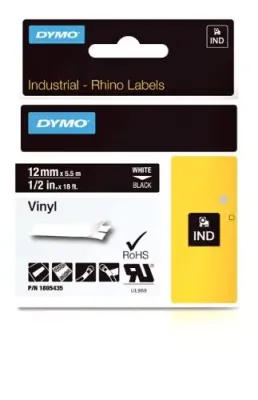 DYMO 1805435 - RHINO 12IN BLACK VINYL-12MM