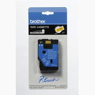 Brother TC7001 - 1pk 1 2 Black on Yellow