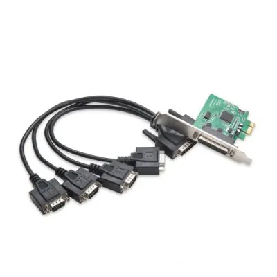 SYBAUSA SI-PEX15038 - PCIE 4X PORT SERIAL DB9 CARD, WCH CH384 CHIPSET, FAN-OUT CAB