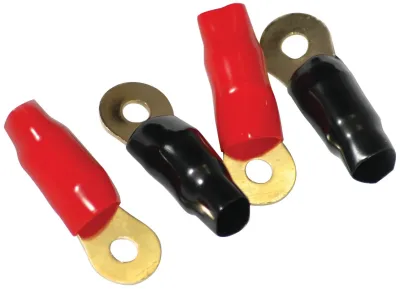 American Bass ABRT4 - American Bass 4 AWG Ring Terminals - Red & Black (5 Pairs)