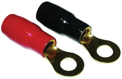 American Bass ABRT8 - American Bass 8 AWG Red & Black Ring Terminals - 6 Pairs