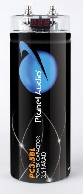 PLANET AUDIO PCBLK35 - Planet 3.5 Farad Capacitor Digital Volt Meter Black