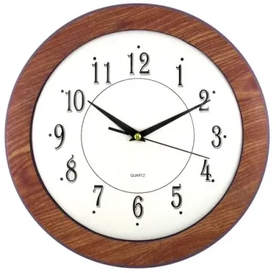 TIMEKEEPER 6415 - Timekeeper 6415 12-Inch Dark Wood Grain Round Wall Clock