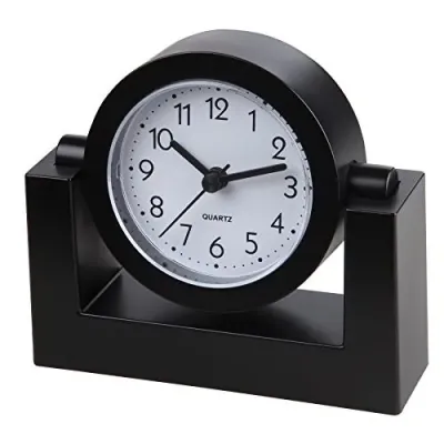 TIMEKEEPER TK6851 - Timekeeper TK6851 4-Swivel Black Desktop Clock