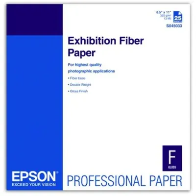 EPSON S045033 - 25 Sheets of 8.5 x 11 Exhibition Fiber Paper