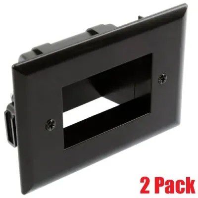 DATACOMM ELECTRONICS DCM450008BK - Low-Voltage Cable Plate for Flat Panel TVs - Black