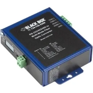 BLACK BOX CORPORATION ICD116A - INDUSTRIAL OPTO-ISOLATED SERIAL TO FIBER SM ST CONVERTER IS 