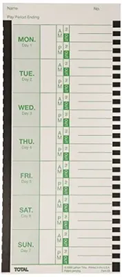 LATHEM LTHE8-100 - Lathem 800P Weekly Time Cards