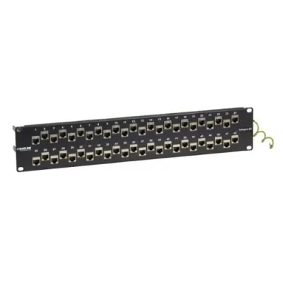 BLACK BOX CORPORATION C6AFP70S-48 - CAT6A STAGGERED FEED-THROUGH PATCH PANEL - 2U, SHIELDED, 48-