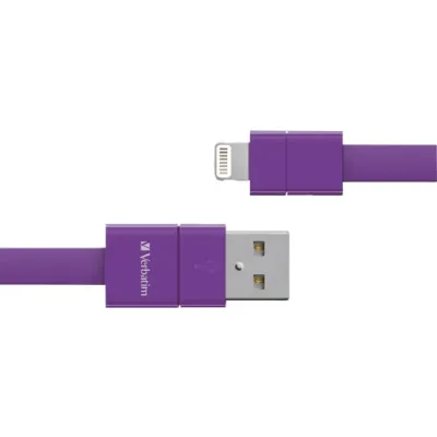 VERBATIM 99214 - Verbatim 7ft Flat Lightning Cable for iPhoneiPad - Purple
