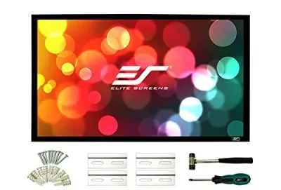 Elite Screens ER110WH2 - 110 INCH FIXED FRAME SCREEN, PERMANENTLY TENSIONED, CINEWHIT