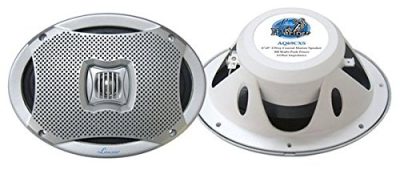 LANZAR AQ69CXS - Lanzar 6x9 2-way Marine Speakers Silver 500w Max