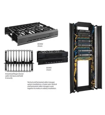 Hoffman HOF-DCHS1 - 1U Black Single-Sided Cable Management Tray