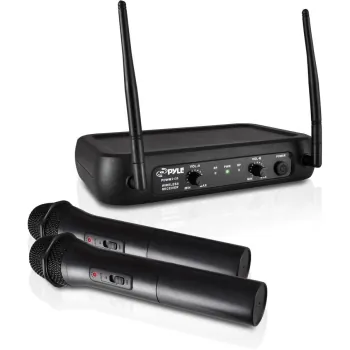 PYLE PDWM2135 - VHF Wireless Microphone System with Dual Handheld Mics