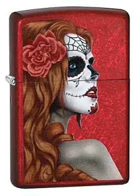 Zippo 28830 - Zippo Day of the Dead Girl Lighter - Candy Apple Red