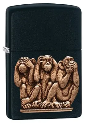 Zippo 29409 - Zippo Windproof Lighter with Three Monkeys Design