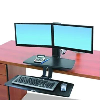 ERGOTRON 24-392-026 - ERGOTRON WORKFIT-A WITH SUSPENDED KEYBOARD,DUAL.IDEAL FOR CO