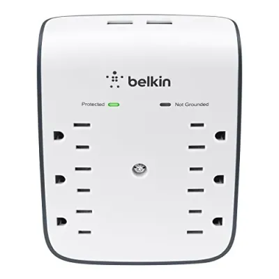 Belkin BSV602TT - Wall Mount Surge Protector with USB Ports, 900J, 2.1A