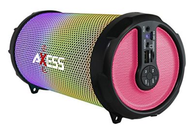 AXESS SPBL1044PK - Axess Vibrant Plus Black Hifi Bluetooth Speaker With Disco L