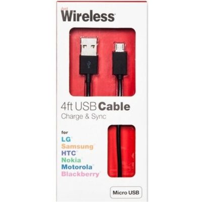 Just Wireless 705954051169 - Just Wireless 705954051169 4 Feet Micro USB to USB Charging 