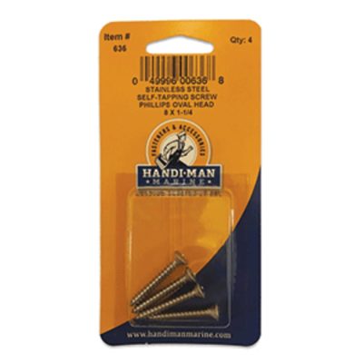 Handi-Man Marine 636 - Handi-Man Phillips Self Tapping Oval Screw Stainless Steel -
