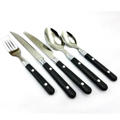 Gibson 64418.58 - Gibson 58-Piece Black Flatware Set for Dining and Entertaini