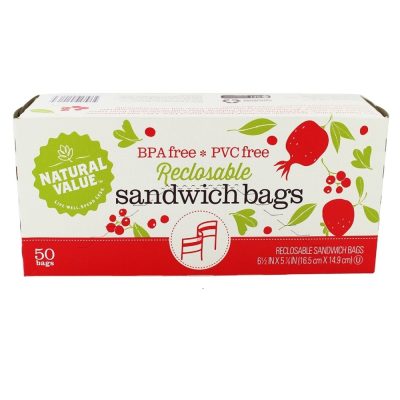 Natural Value 2160516 - Natural Value Reclosable Sandwich Bags 50-Count