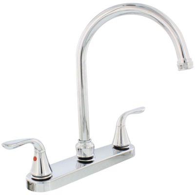 AQUAPLUMB 1558030 - AquaPlumb(R) 1558030 Chrome-Plated 2-Handle Gooseneck Kitche