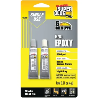 THE ORIGINAL SUPERGLUE 15359 - The SuperGlue(R) 15359 Single-Use Epoxy Tubes for Metal