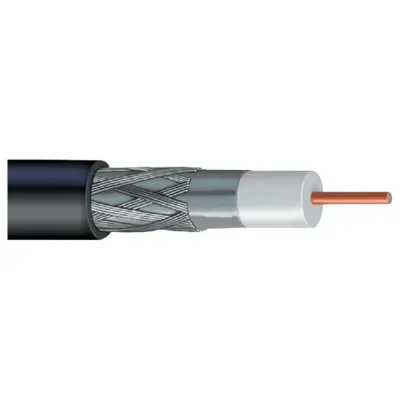 VEXTRA V66B BLACK - Vextra V66B RG6 Dish-Approved Satellite Cable 1000ft Black