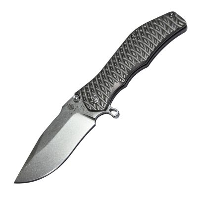 Kizer Cutlery KI4501A1 - Kizer Gunhammer 3.5 Flipper - Stonewash Clip Point Plain