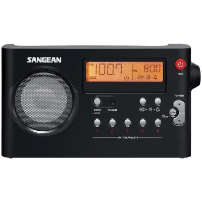 SANGEAN RA48564 - Sangean Compact Digital Clock Radio with Rechargeable Batter