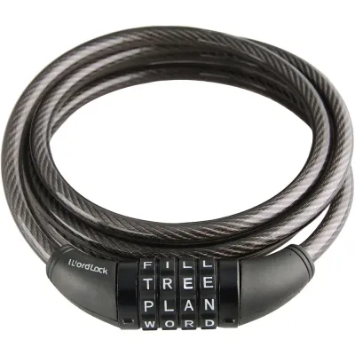 WORDLOCK CL-422-BK - Wordlock 4-dial Cable Lock HBCLCL422BK