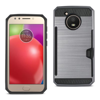 Motorola SPWC01-MOTOE4GY - REIKO MOTOROLA MOTO E4 ACTIVE SLIM ARMOR HYBRID CASE WITH CA