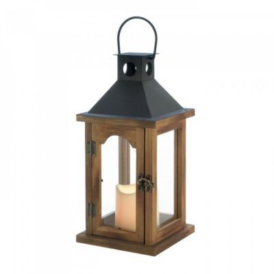 Gallery of Light 10018496 - Simple Rustic Lantern With Led Candle
