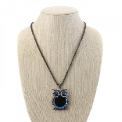 Home Locomotion 12011021 - Blue Crystal Owl Necklace