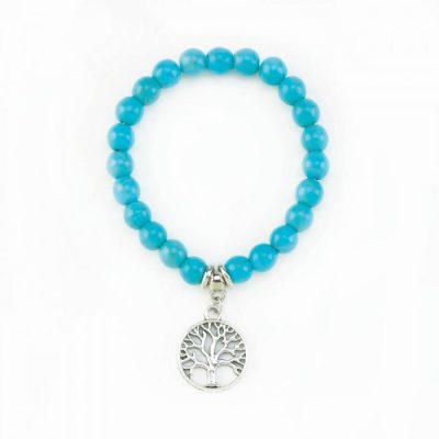 Home Locomotion 12011022 - Tree Of Life Turquoise Stretch Bracelet