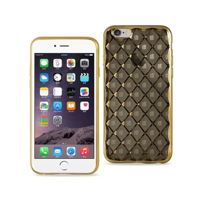 APPLE TPU19-IPHONE6BK - REIKO IPHONE 6S FLEXIBLE 3D RHOMBUS PATTERN TPU CASE WITH SH