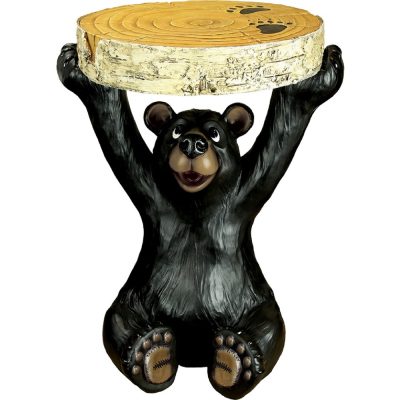Rivers Edge 968 - Rivers Edge Black Bear End Table-27in x 17.5in x 17.5in