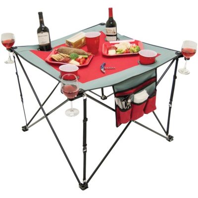Creative Outdoor 820117 - Creative Outdoor(R) 820117 Folding Wine Table with Cupholder