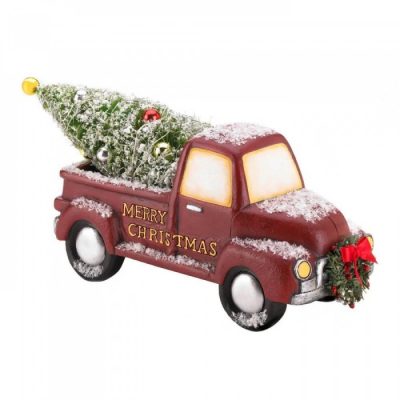Christmas Collection 10018584 - Light-up Red Truck With Wreath