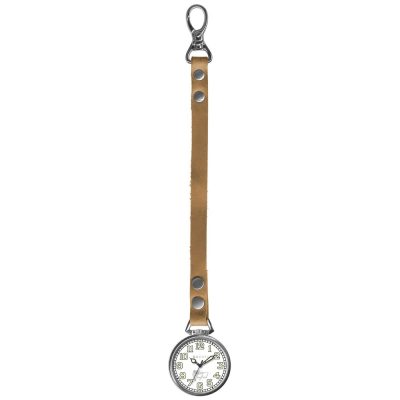 Dakota 31800 - Dakota Angler Pocket Watch with Leather Retainer Silver
