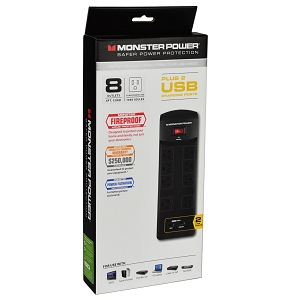 Monster 121895-00 - Monster Core Power 800 8-Outlet 1440 Joules Surge Protector 