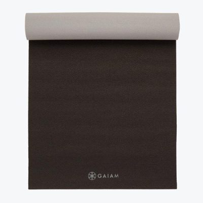 GAIAM 561329 - Gaiam Premium 2 Color Yoga Mats 5mm Granite Storm
