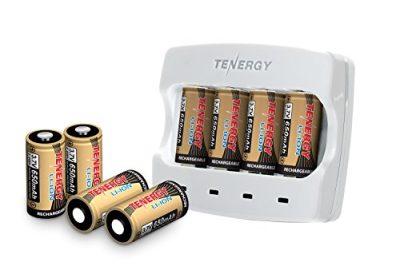 TENERGY 39560 - TENERGY 3.7V RCR123A LI-ION BATTERY CHARGER + 8 PCS 3.7V 650