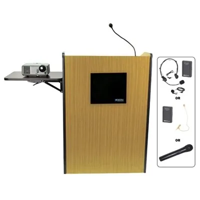 AmpliVox SW3235-OK - Wireless Multimedia Presentation Podium with Display