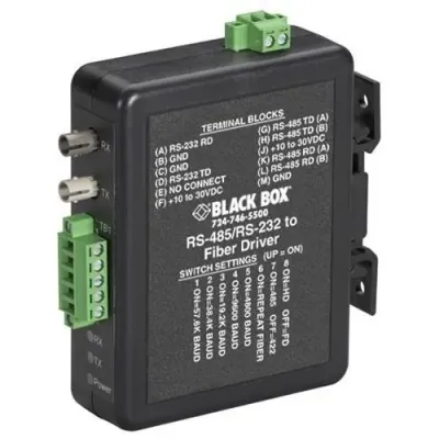 BLACK BOX CORPORATION MED101A - ASYNC RS232422485 (2) EXTENDER FIBER - TERMINAL BLOCK TO ST 