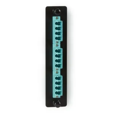 BLACK BOX CORPORATION JPM456C - Low Density 6 LC Duplex Fiber Adapter Panel - Aqua 10G