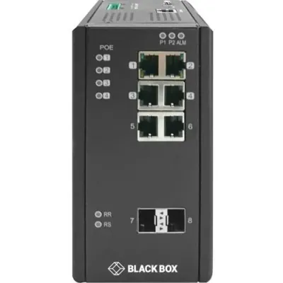 BLACK BOX CORPORATION LIE1082A - SWITCH PROVIDES 4 101001000-MBPS RJ-45 POE+ PORTS, 2 RJ45 10