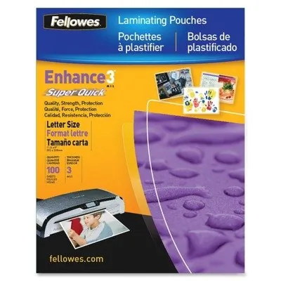 FELLOWES 5245801 - LAMINATING POUCH LETTER 11.5IN X 9IN LANDSCAPE 3MIL 100PK